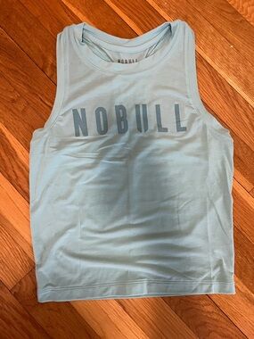 NOBULL Light Blue Tank Top with Gray Logo